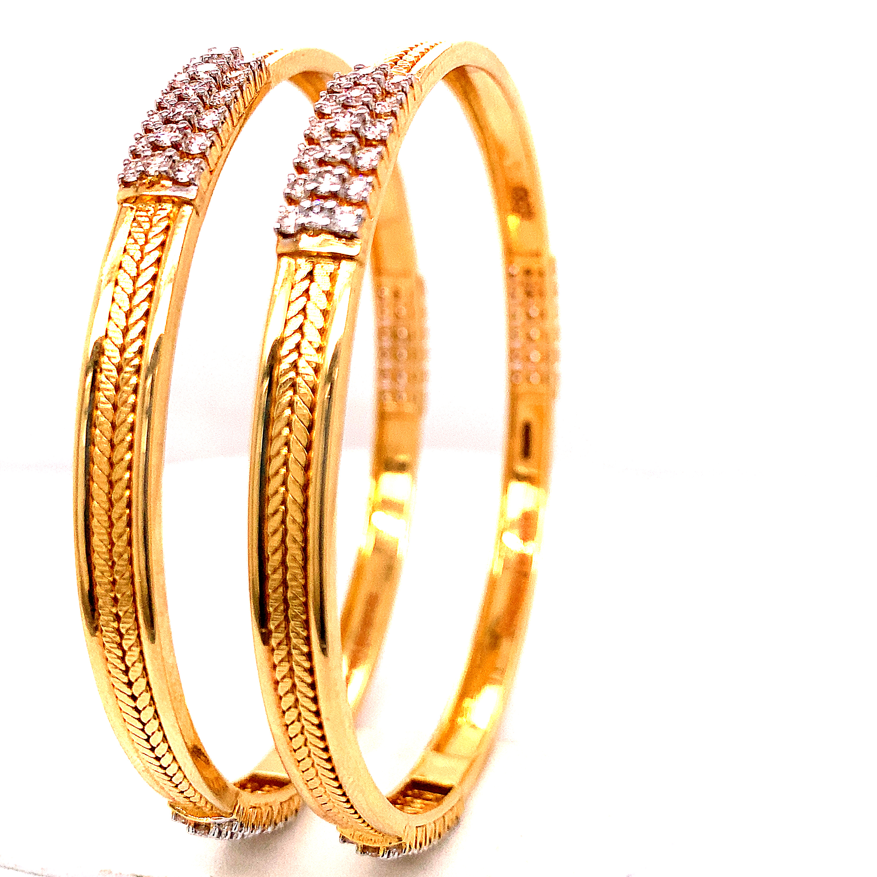 Light weight hot sale diamond bangles